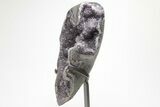 Sparkling, Amethyst Geode Section With Metal Stand #209047-2